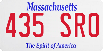 MA license plate 435SR0