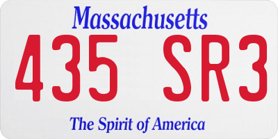 MA license plate 435SR3