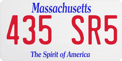 MA license plate 435SR5
