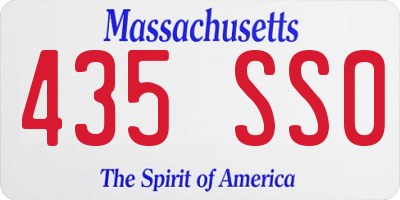 MA license plate 435SS0