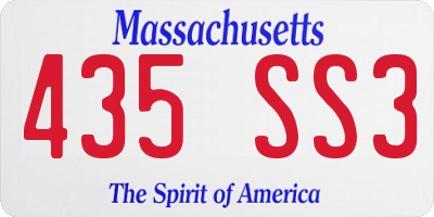 MA license plate 435SS3