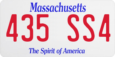 MA license plate 435SS4