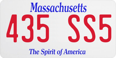 MA license plate 435SS5