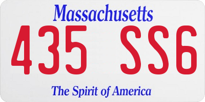 MA license plate 435SS6