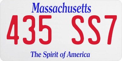 MA license plate 435SS7