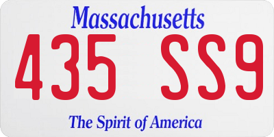 MA license plate 435SS9