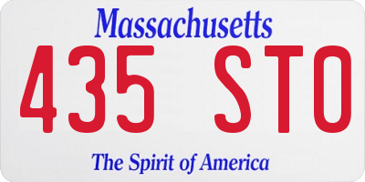 MA license plate 435ST0