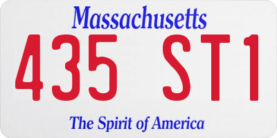 MA license plate 435ST1