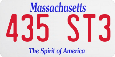 MA license plate 435ST3