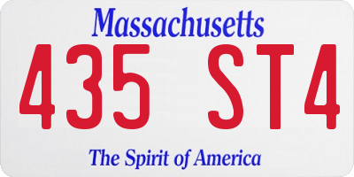 MA license plate 435ST4