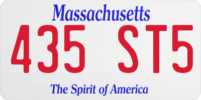 MA license plate 435ST5