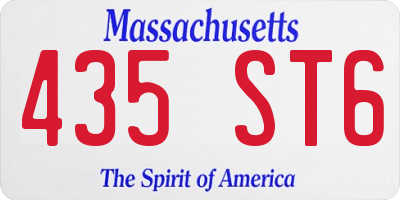 MA license plate 435ST6