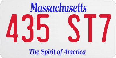 MA license plate 435ST7