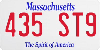 MA license plate 435ST9