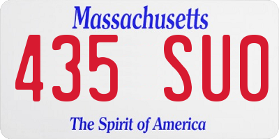 MA license plate 435SU0