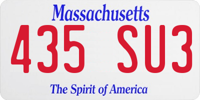 MA license plate 435SU3