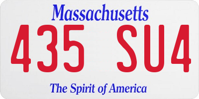 MA license plate 435SU4