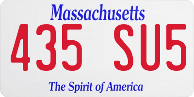 MA license plate 435SU5