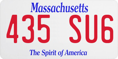 MA license plate 435SU6