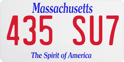 MA license plate 435SU7