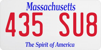 MA license plate 435SU8