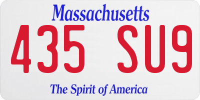 MA license plate 435SU9
