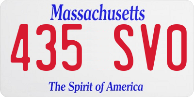 MA license plate 435SV0