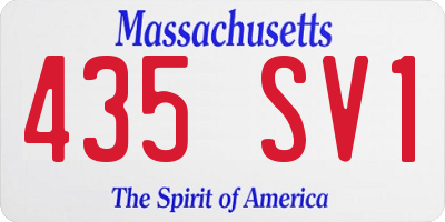 MA license plate 435SV1