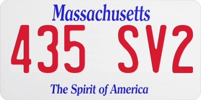 MA license plate 435SV2