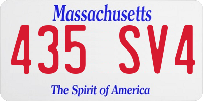 MA license plate 435SV4