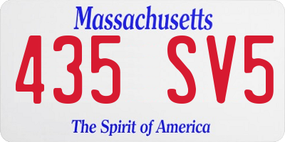 MA license plate 435SV5
