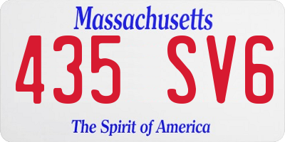 MA license plate 435SV6