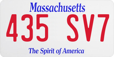 MA license plate 435SV7