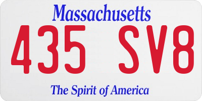 MA license plate 435SV8