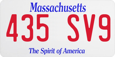 MA license plate 435SV9