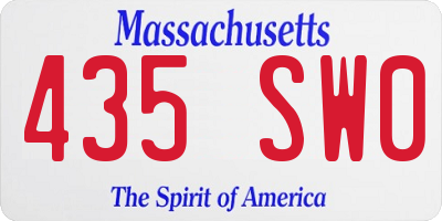 MA license plate 435SW0