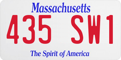 MA license plate 435SW1