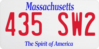 MA license plate 435SW2
