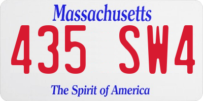 MA license plate 435SW4