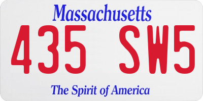 MA license plate 435SW5