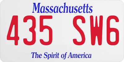 MA license plate 435SW6