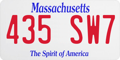 MA license plate 435SW7