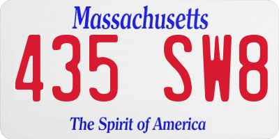 MA license plate 435SW8