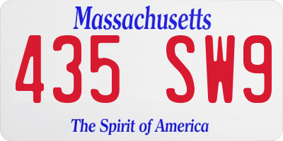 MA license plate 435SW9