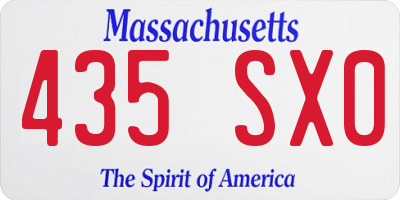 MA license plate 435SX0