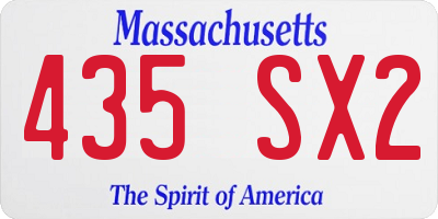 MA license plate 435SX2