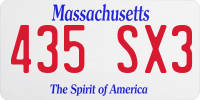 MA license plate 435SX3