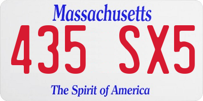 MA license plate 435SX5