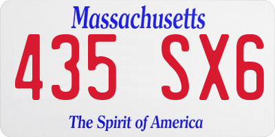 MA license plate 435SX6