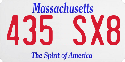 MA license plate 435SX8
